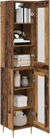 vidaXL Highboard 2 pcs Παλιό Ξύλο Γυαλί