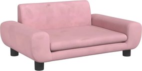 vidaXL Κρεβάτι Σκύλου Ροζ 70 x 45 x 33 εκ. Βελούδινο