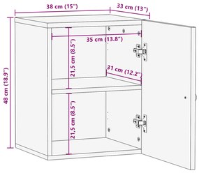 ΝΤΟΥΛΑΠΙ ΜΠΑΝΙΟΥ ΕΠΙΤΟΙΧΙΟ 38X33X48 ΕΚ. ΑΠΟ ΜΑΣΙΦ ΞΥΛΟ ΜΑΝΓΚΟ 358304