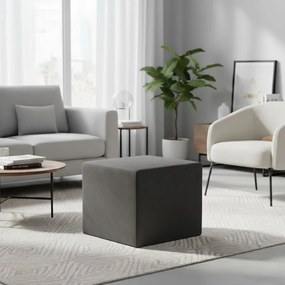 Σκαμπώ April Megapap βελούδινο χρώμα γκρι 40x40x40εκ.