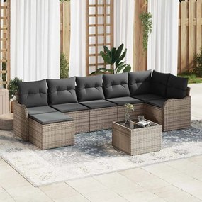 vidaXL Σετ Καναπέ Κήπου 8 pcs Γκρι συνθετικό ρατάν