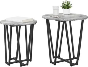 vidaXL Σετ βοηθητικά τραπεζάκια 2 pcs Γκρι Σονομα και Μαύρο