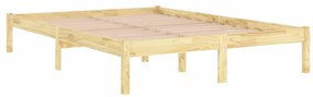 vidaXL Πλαίσιο Κρεβατιού 135 x 190 εκ. από Μασίφ Ξύλο Double