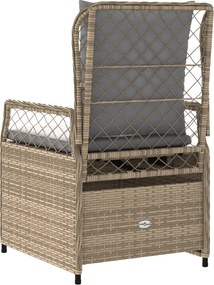 vidaXL Καρέκλες Κήπου Ανακλινόμενες 2 τεμ. Μπεζ Συνθ. Ρατάν