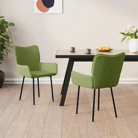vidaXL Καρέκλες Τραπεζαρίας 2 τεμ. Ανοιχτό Πράσινο Βελούδινες