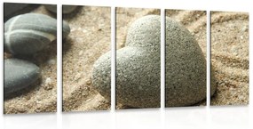 Εικόνα 5 τμημάτων Πέτρα σε σχήμα καρδιάς Ζεν - 200x100