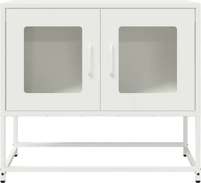 ντουλάπι τηλεόρασης vidaXL Λευκό 68x39x60,5cm από χάλυβα ψυχρής έλασης
