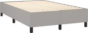 vidaXL Κρεβάτι Boxspring με Στρώμα &amp; LED Αν.Γκρι 120x200 εκ Υφασμάτινο