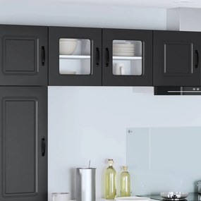 vidaXL Πάνελ πλυντηρίου πιάτων Kalmar 2 pcs Μαύρο Επεξεργασμένο Ξύλο