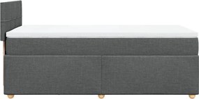 vidaXL Κρεβάτι Boxspring με Στρώμα Σκούρο Γκρι 80x200 εκ. Υφασμάτινο