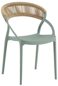 Πολυθρόνα Στοιβαζόμενη Dora Ε3151,2  53x61x78cm Natural-Green