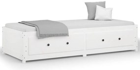 vidaXL Κρεβάτι ημέρας χωρίς στρώμα Λευκό 75x190 cm Στερεό ξύλο πεύκο