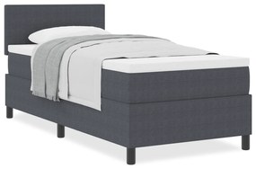 vidaXL Κρεβάτι με Βάση και Στρώμα Σκούρο Γκρι 90x200 εκ. Ύφασμα βελούδου