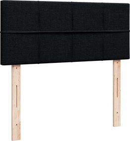 vidaXL Κρεβάτι Boxspring με Στρώμα Μαύρο 120x190 εκ. Υφασμάτινο