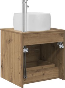 vidaXL Επιτοίχιο έπιπλο νιπτήρα μπάνιου Artisan Δρυς