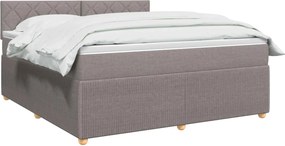 vidaXL Κρεβάτι box spring με στρώμα Taupe 160 x 200 cm Ύφασμα