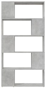 vidaXL Βιβλιοθήκη/Διαχωριστικό Γκρι Σκυροδ. 80x24x155 εκ. Μοριοσανίδα