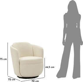 Πολυθρόνα Περιστρεφόμενη Μπεζ TORINO 72x70x75