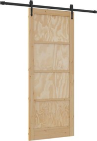 vidaXL Συρόμενη Πόρτα ORKDAL Φυσικό και Μαύρο 86 x 211 cm