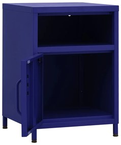 vidaXL Κομοδίνο Ναυτικό Μπλε 35 x 35 x 51 εκ. από Ατσάλι