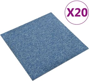 vidaXL Χαλί 20 τμχ. Μπλε 50 x 50 cm 100% Πολυπροπυλένιο