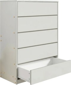 Συρταριέρα Kuanger pakoworld mdf σε λευκή απόχρωση 80x40x109εκ