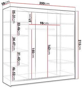 Ντουλάπα Derby II συρόμενη-Leuko-Mauro