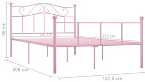 vidaXL Πλαίσιο Κρεβατιού Ροζ 120 x 200 εκ. Μεταλλικό