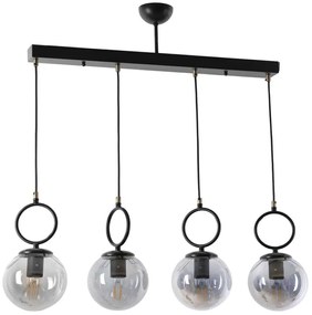Φωτιστικό Οροφής - Ράγα Morino 846STL2823 65x16x70cm 4xE27 40W Black Opviq