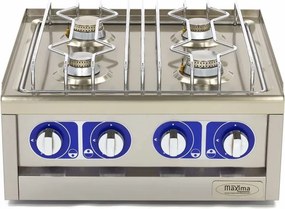 Commercial Grade Cooker - 4 Burners - Double Unit - 60cm Deep - Gas