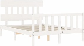 vidaXL Σκελετός Κρεβ. Χωρίς Στρώμα Λευκό 140x200 εκ Μασίφ Πεύκο