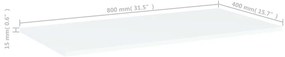 vidaXL Ράφια Βιβλιοθήκης 4 τεμ. Λευκά 80x40x1,5 εκ. από Επεξ. Ξύλο