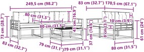 vidaXL Σειρά Καναπέ Εξωτερικού με μαξιλάρι 6 pcs Λευκό και Μπεζ