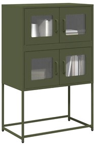 vidaXL Highboard Ελαιοπράσινο 68x39x107 cm Ατσάλι