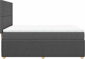 vidaXL Κρεβάτι Boxspring με Στρώμα Σκούρο Γκρι 140x200 εκ Υφασμάτινο