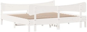 vidaXL Σκελετός Κρεβ. Χωρίς Στρώμα Λευκό 180x200 εκ Μασίφ Πεύκο