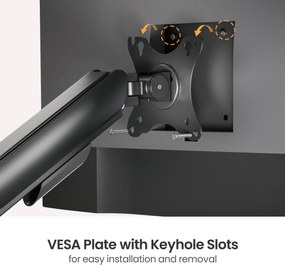 POWERTECH βάση γραφείου για 2x οθόνες PT-1425, 17-32", έως 9kg