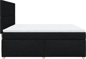 vidaXL Κρεβάτι Boxspring με Στρώμα Μαύρο 180x200 εκ. Υφασμάτινο