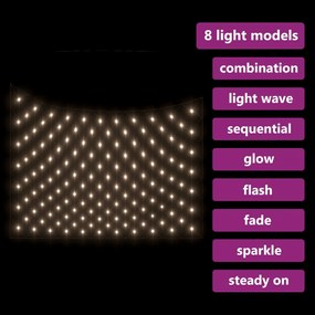 Χριστουγεννιάτικα Φωτάκια Δίχτυ Λευκά Εσ/Εξ. Χώρου 4x4μ 544 LED - Λευκό