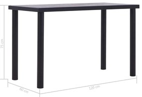 vidaXL Τραπεζαρία Μαύρο/Γκρι του Σκυροδέματος 120x60x75 εκ. από MDF