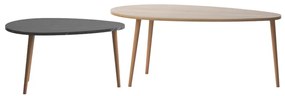 Τραπέζι σαλονιού Monty pakoworld oak-μαύρο μαρμάρου 116x46x46εκ