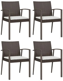 vidaXL Σετ Τραπεζαρίας Κήπου 5 τεμ. Συνθ. Ρατάν / Ατσάλι με Μαξιλάρια