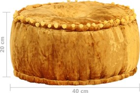 vidaXL Πουφ Στρογγυλό Μουσταρδί 40 x 20 εκ. Βελούδινο