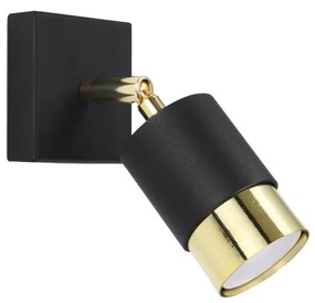 Sollux Φωτιστικό τοίχου Nero 1,ατσάλι,1xGU10/40w,μαύρο,χρυσό
