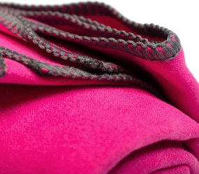 Πετσέτα Microfiber (80x160) Dimcol Quick Dry Fuchsia-Dark Grey
