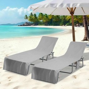 vidaXL Πετσέτες ξαπλώστρας 2 pcs Σκούρο γκρι 210 x 75 cm