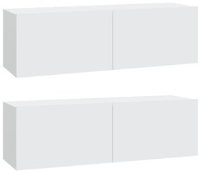 vidaXL Σετ Επίπλου Τηλεόρασης 3 Τεμαχίων Λευκό από Επεξεργασμένο Ξύλο