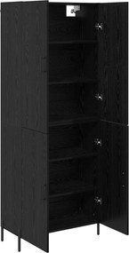 vidaXL Highboard Μαύρη Οξυά 69,5 x 34 x 180 εκ. Επεξεργασμένο Ξύλο