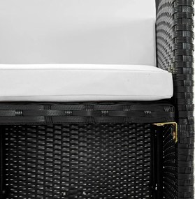 vidaXL Σετ Τραπεζαρίας Εξ. Χώρου 9 τεμ. Μαύρο Συνθ. Ρατάν με Μαξιλάρια