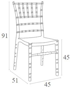 KAPEKΛA  CHIAVARI GLOSSY WHITE  45X51X91εκ. (Σετ 4 ΤΕΜ)